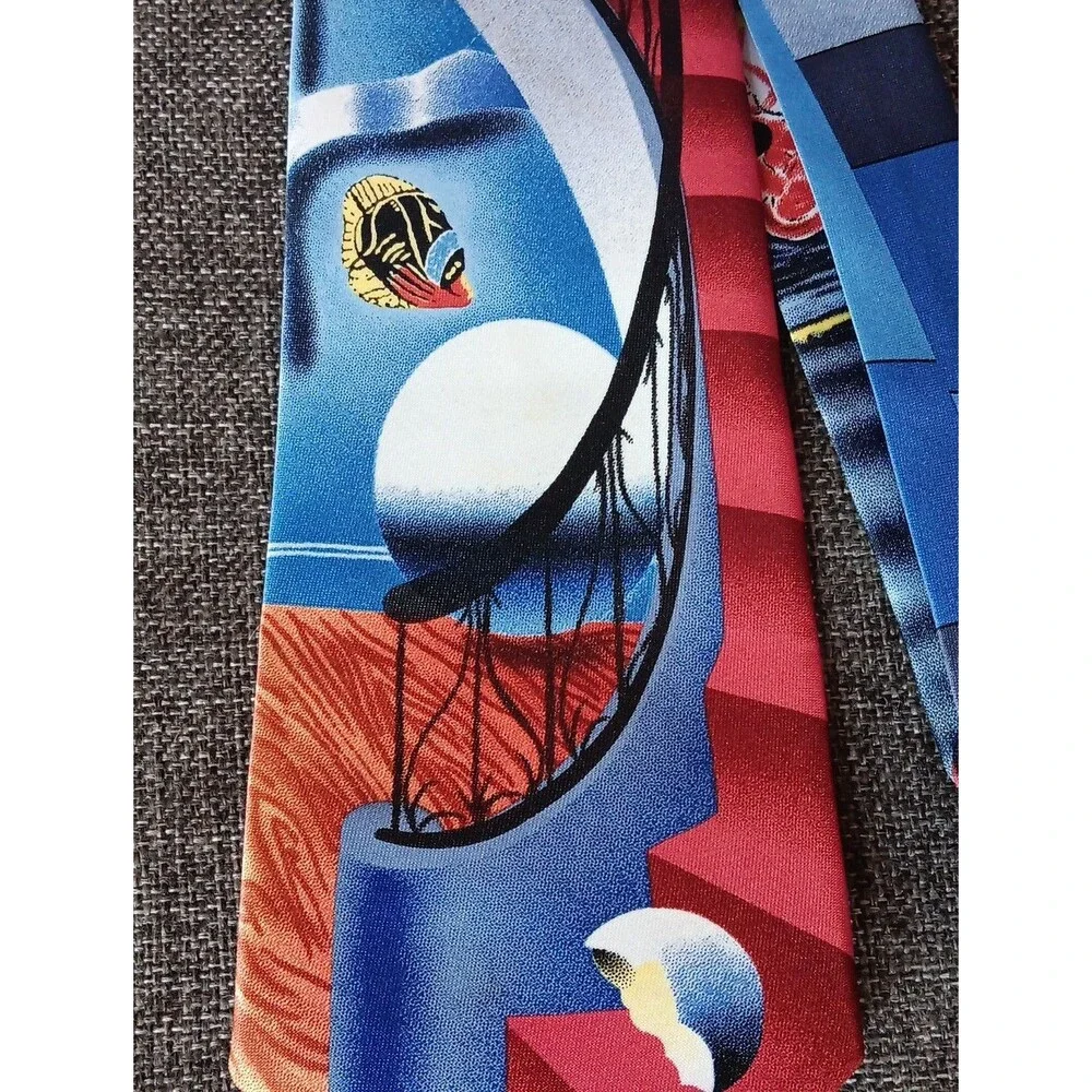 Tie 70s 80s 90s Y2K Mens Queen Art Ferjo Statement 3.75 Wide 63 Long